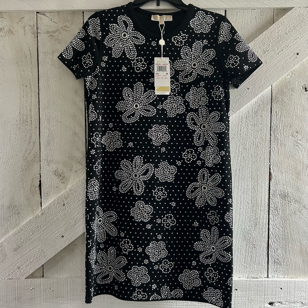 MICHAEL Michael Kors Black and White Floral Mini Dress